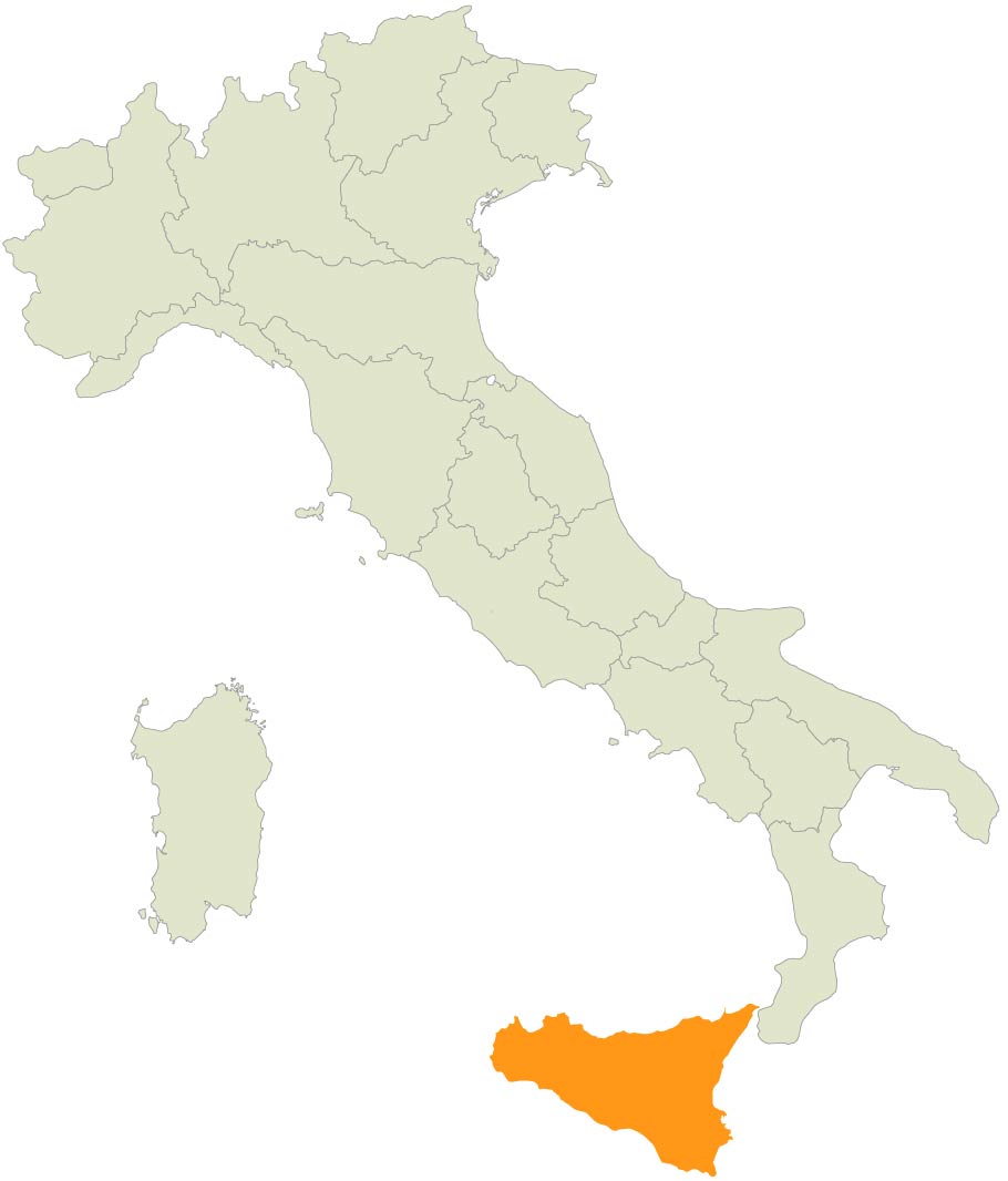 Map showing Sicily